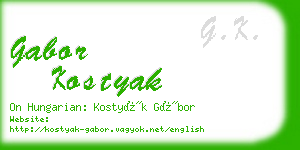 gabor kostyak business card